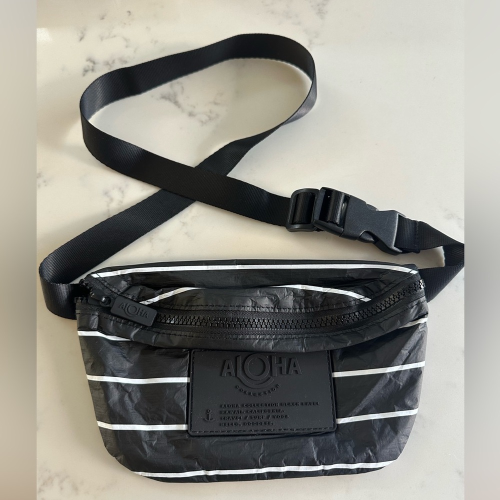 Aloha mini hip bag! Pinstripes. Never used.
